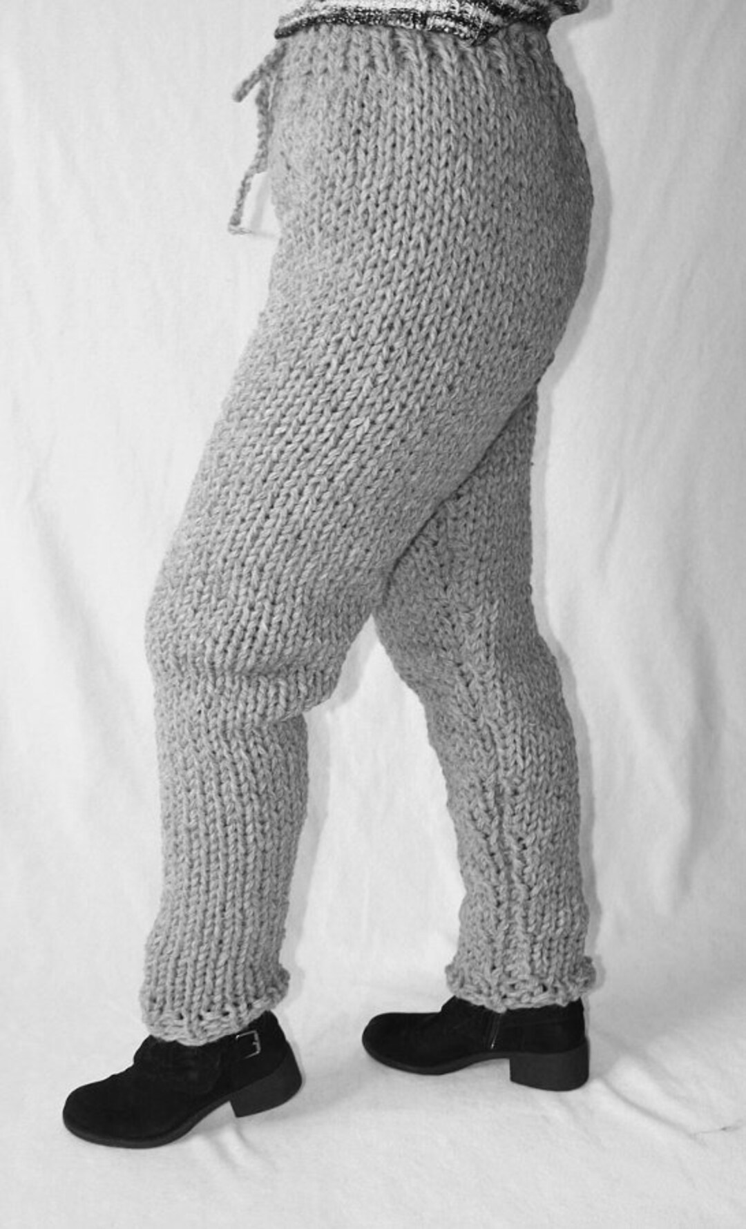 1,5 Kg Leggings Extra Itchy Scratchy Chunky Knit Trousers Thick Pants