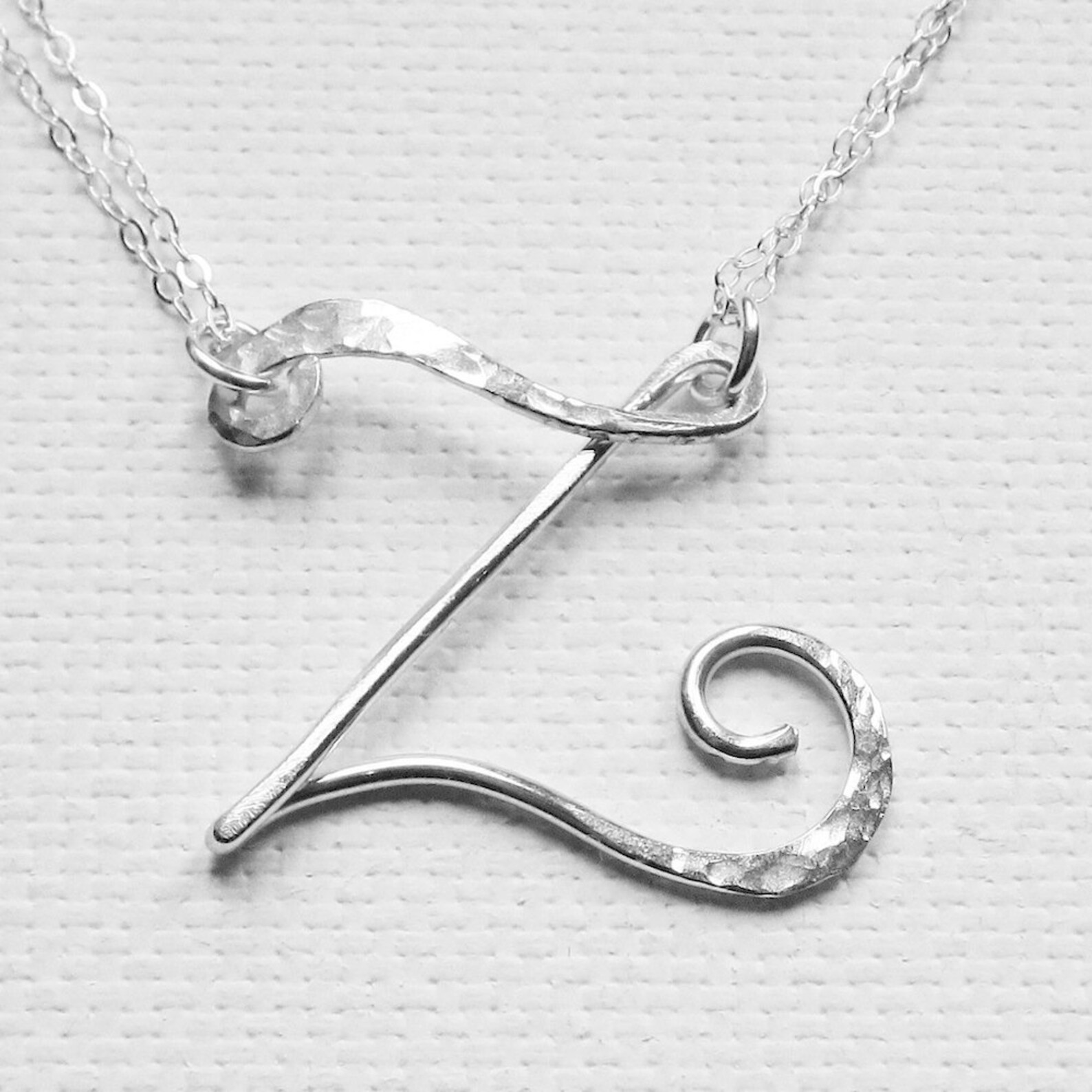 Personalized Necklace Letter z Necklace Large Etsy