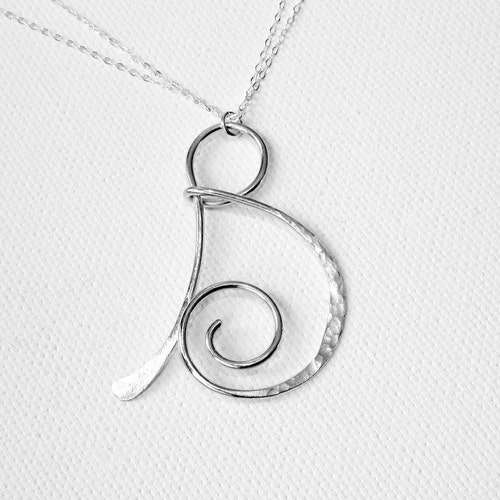 Letter Necklace Silver Letter B Necklace Personalized Necklace Etsy