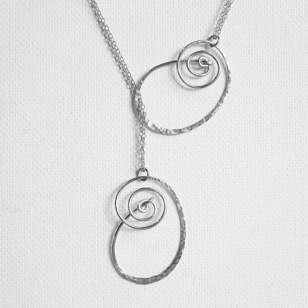 Silver Knot Necklace Knotted Necklace Hammered Silver Necklace | Etsy