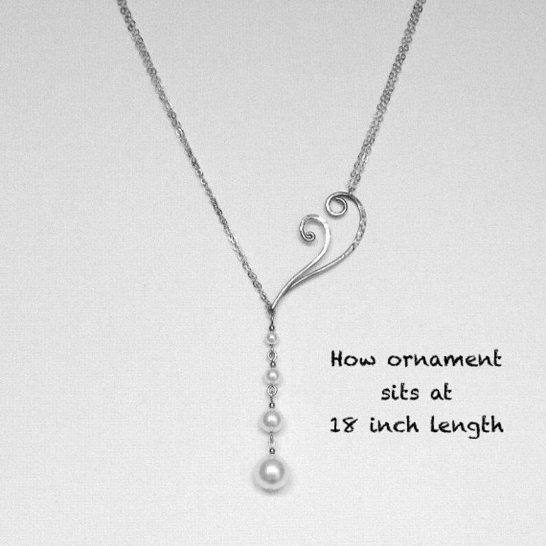 Rose Gold Filled Necklace Gold Lariat Necklace Lariat Pearl Necklace Hammered Gold Jewelry Gold Leaf Necklace Sterling Silver Pearl Lariat