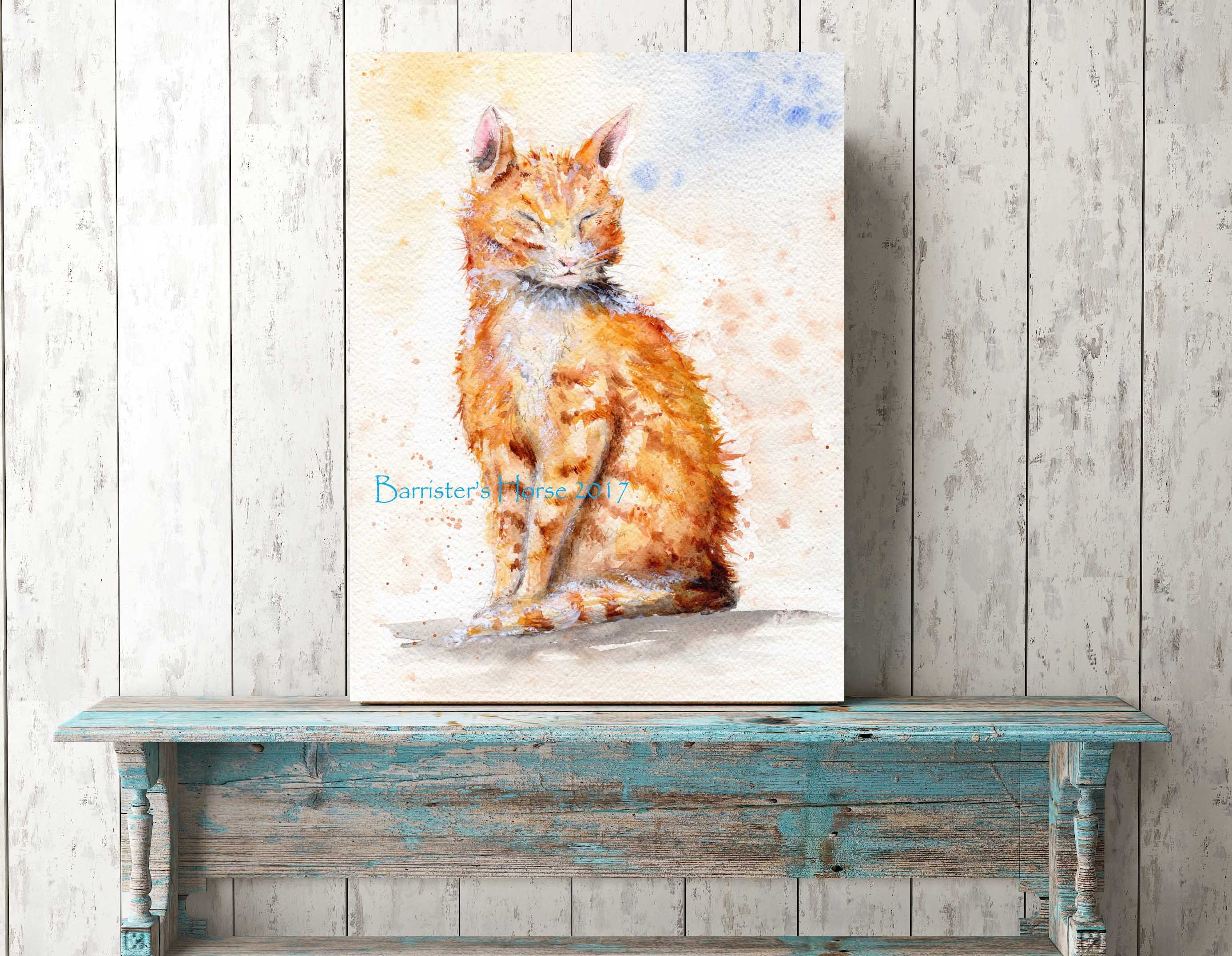 GINGER CAT Fine Art Giclee Watercolour Prints. Cat Wall Art - Etsy UK