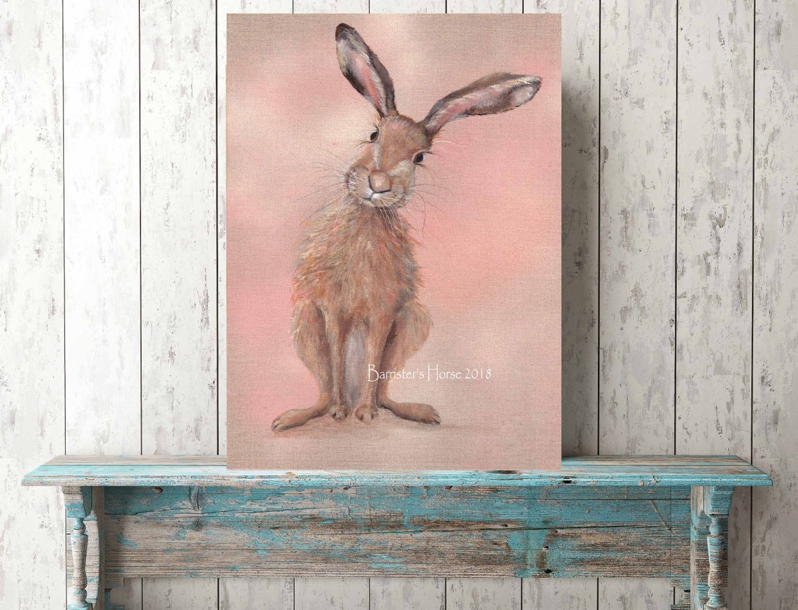 Pretty Hare & Sweet Hare Pair of Canvas Wrap Prints From My Etsy UK