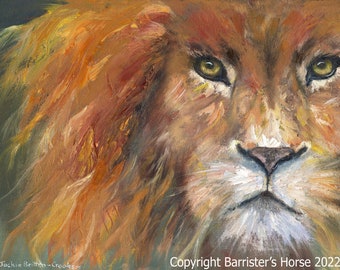 LION, Fine Art Giclee Print from my Oil on Canvas Painting. Wildlife Wall Art
