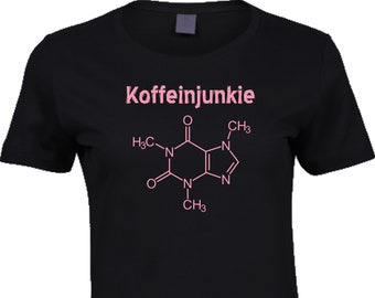 Hochwertiges Damen T-Shirt / schwarz - Koffeinjunkie Strukturformel