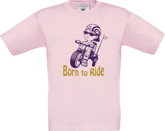 Kinder T-Shirt - Born to Ride (ohne Außenkontur) verschiedene Farben und Farbkombinationen
