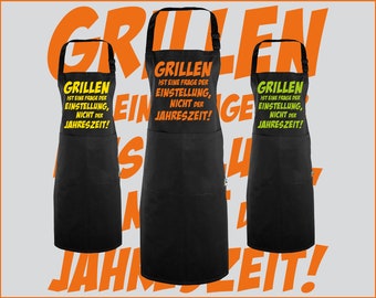 Hochwertige Fairtrade Latzschürze - Grillen ist eine Frage der Einstellung, nicht der Jahreszeit!