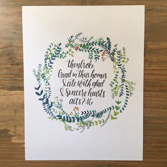 Dining Room Wall Art Decor Bible Verse Printable Acts 246 Etsy