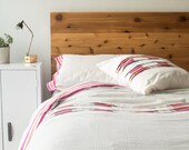 King size Duvet Cover in Cream + Pink