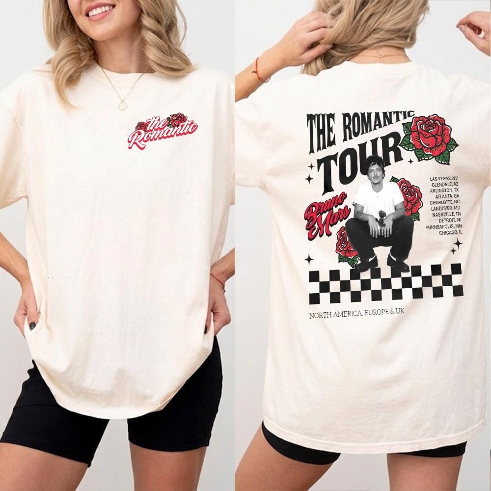 Discover Bruno The Romantic Tour 2026 Vintage Shirt, Vintage 90s Music Shirt, Bruno 2026 Tour Shirt, The Romantic Tee
