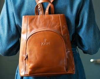 Women Backpack Tan Brown Leather Vintage. Mid size City Backpack One shoulder bag. Hipster Daypack Book Bag Gift