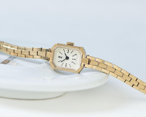 Montre cocktail en plaqué or pour femme, cadeau montre de