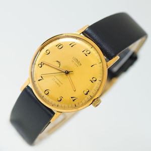 Relógio de pulso masculino Cornavin de luxe amarelo. Relógio banhado a ouro slim unissex. Relógio Tomboy edição limitada. Relógio oversized dela. Nova pulseira premium
