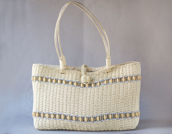 Woven Jute Sisal Beach Bag. Woven Bag Ethnic Tote… - image 3