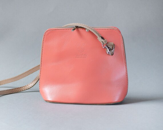 Light Pink Crossbody Bag Small Genuine Leather. V… - image 4