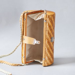 Woven Straw Box Handbag for Women Vintage. Tan Rattan Purse - Etsy