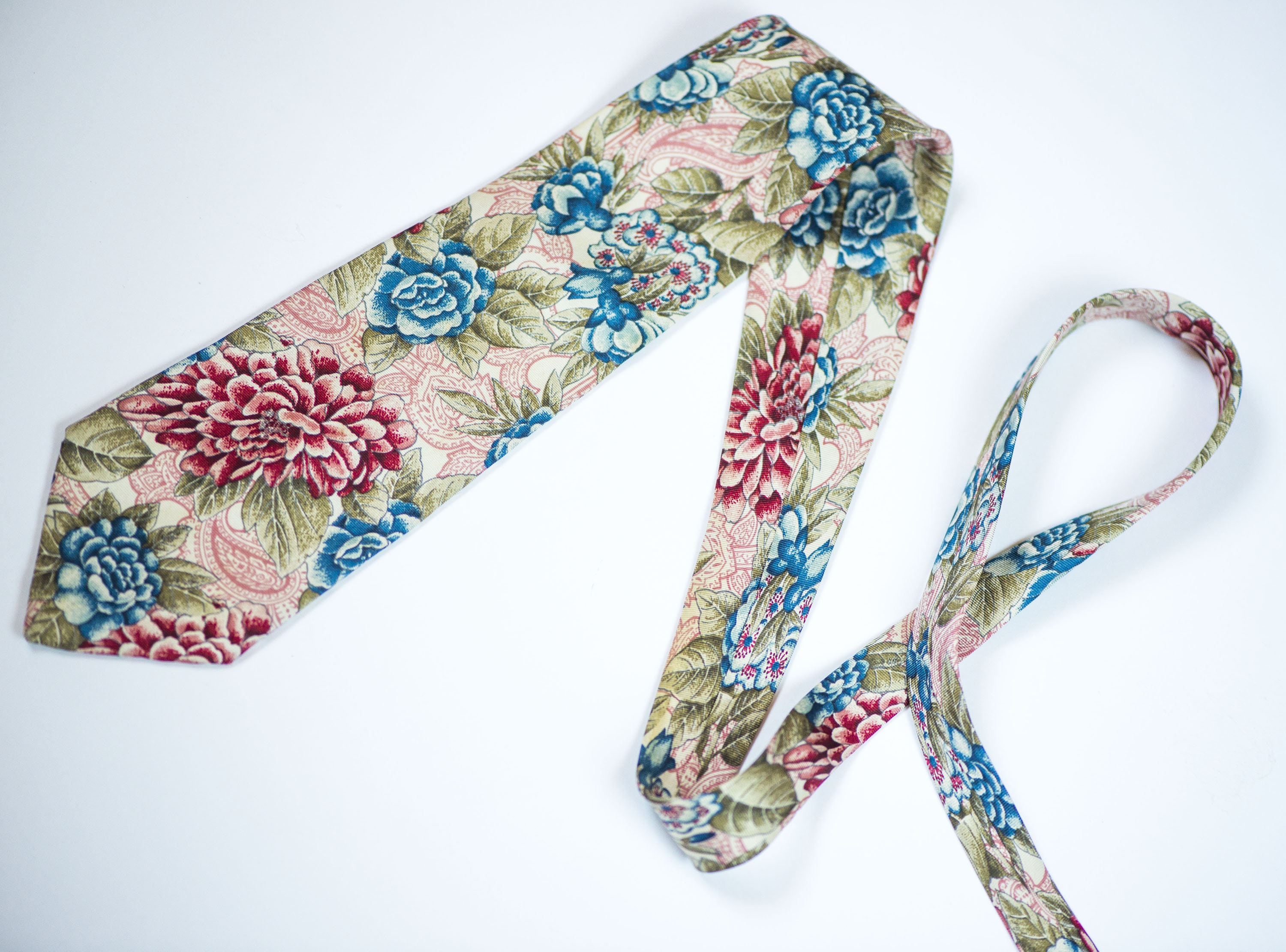 Chinese floral patternMen Tie by Hugo Boss Pure Silk Mens Etsy