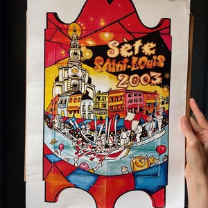Vintage Sete St. Louis Festival Poster: France Travel Wall Art