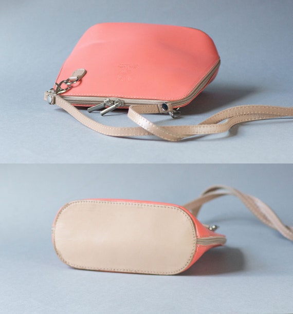 Light Pink Crossbody Bag Small Genuine Leather. V… - image 7