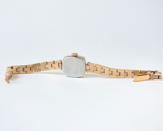 Dainty cocktail watch ZARIA gold plated gift squa… - image 7