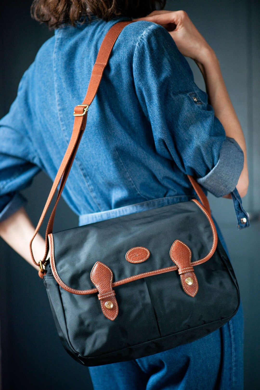 Sac besace top longchamp nylon