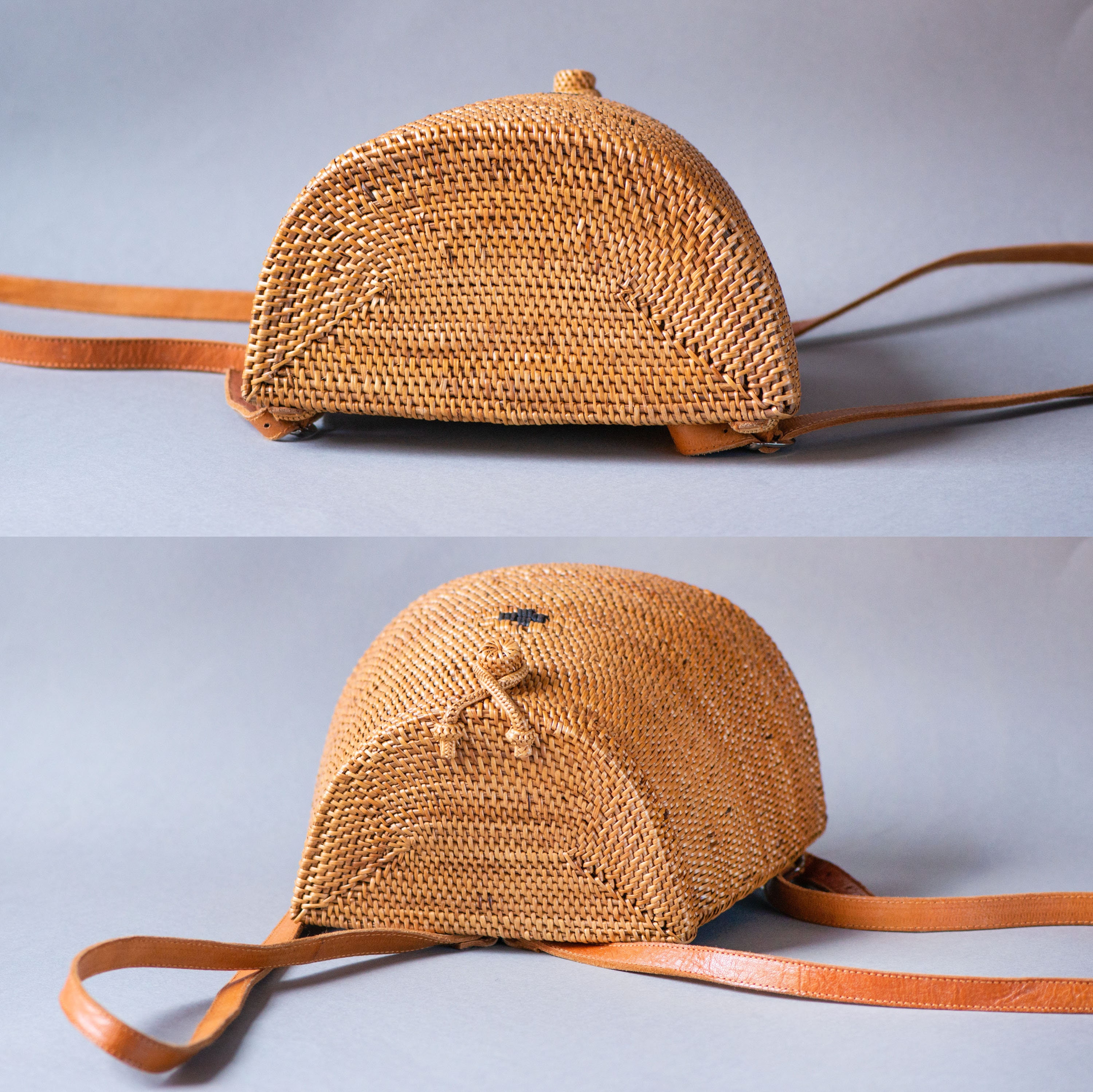 Woven Rattan Backpack for Women Summer Bag. Boho Style Small 