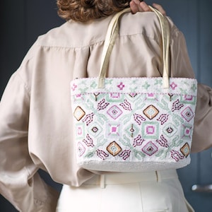 FENDI Beaded Shoulder Bag for women. Limited edition vintage purse handmade gift luxury fashion Boho Tote Top Handles Purse Chic Italy 1970