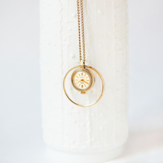 Necklace watch for women CHAIKA gold plated. Vint… - image 3