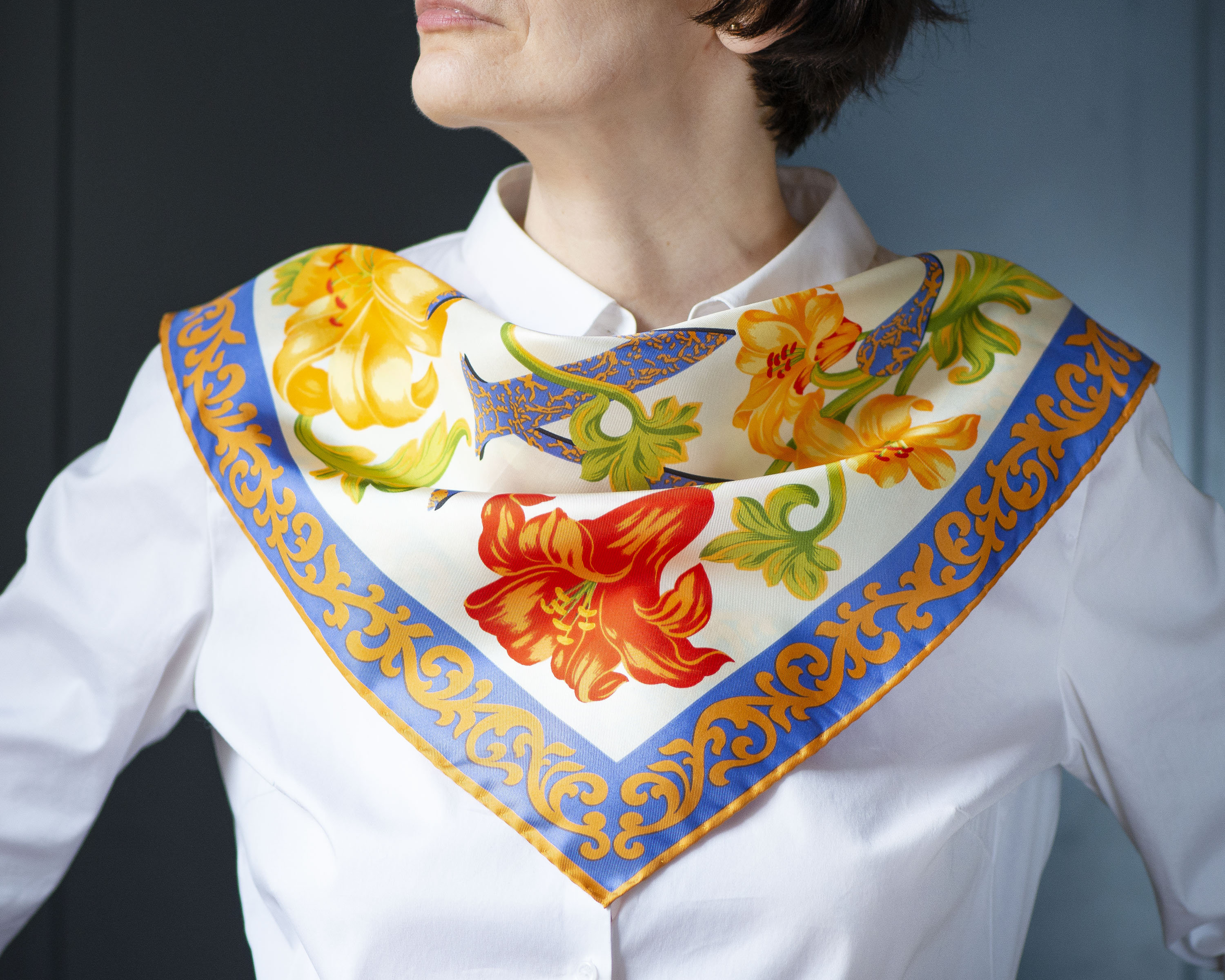 【eL×ONE】Flower Large Scarf Amazon.com: MINIDORA Satin Scarves for Women 27.5 × 27.5