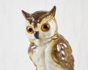 Vintage ceramic owl perfume diffuser lamp