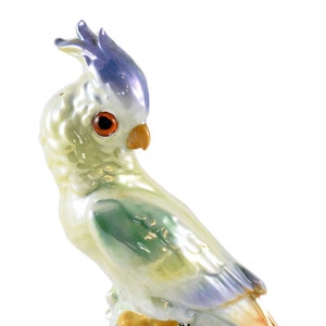 Vintage German ceramic parrot cockatoo perfume diffuser lamp