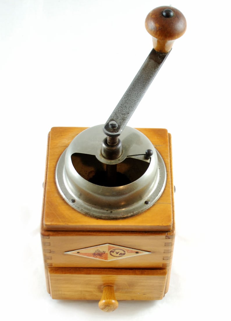 Vintage German wooden coffee grinder Kym