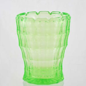 Vintage green uranium glass vase