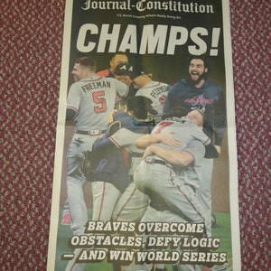 BRAVES Atlanta AJC Newspapers for Nov 3rd through 7th Follow World Series Champs and up to Parade and Celebration