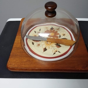 1960&#39;s Cheese Ball/Brie Serving Set and Cheese Knife from Rostefei