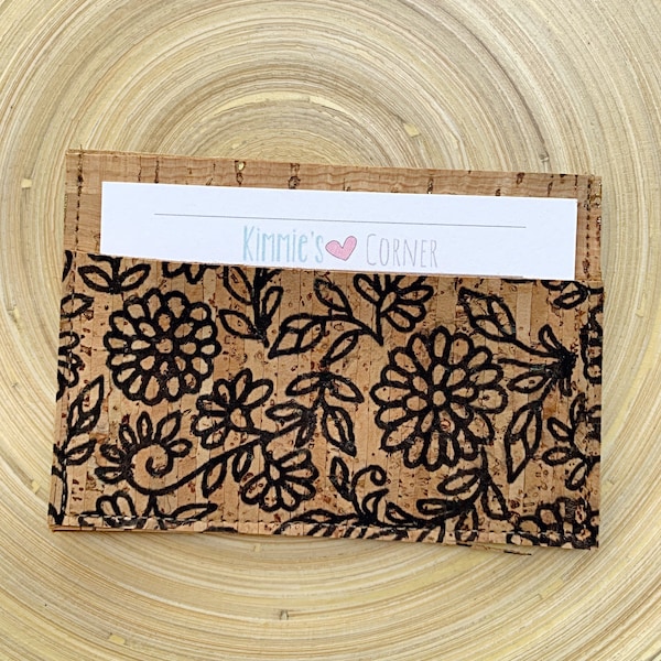 Card holder, slim wallet, card organizer, business card holder, cork wallet.