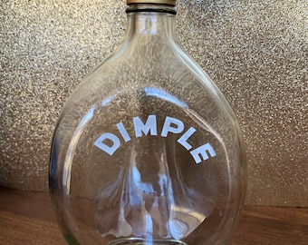 Vintage Dimple Whiskey Scotch Glass Bottle John Haig Bar Decor