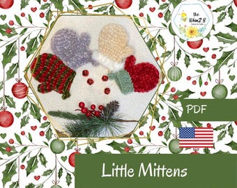 Crocheted Mitten Pattern: Easy Christmas Ornament (PDF Pattern)