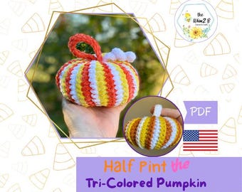 Crochet Pumpkin Pattern PDF: Candy Corn Fall Decor Amigurumi (Beginner Friendly)