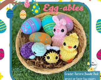 Egg-ables egg filler crochet pattern bundle- mystery egg pattern- Easter egg patters- tiny animals amigurumi