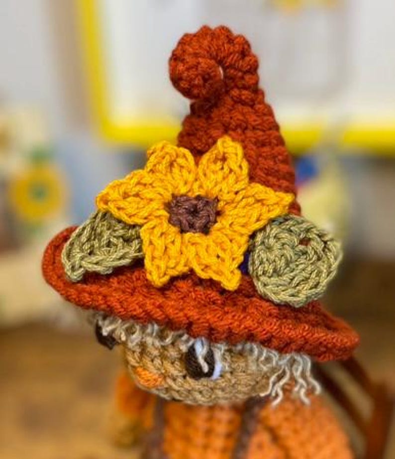 Tiny Sunflower Applique Crochet Pattern Crocheted Sunflower Pattern for ...