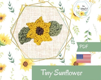 Tiny Sunflower Applique Crochet Pattern (PDF)