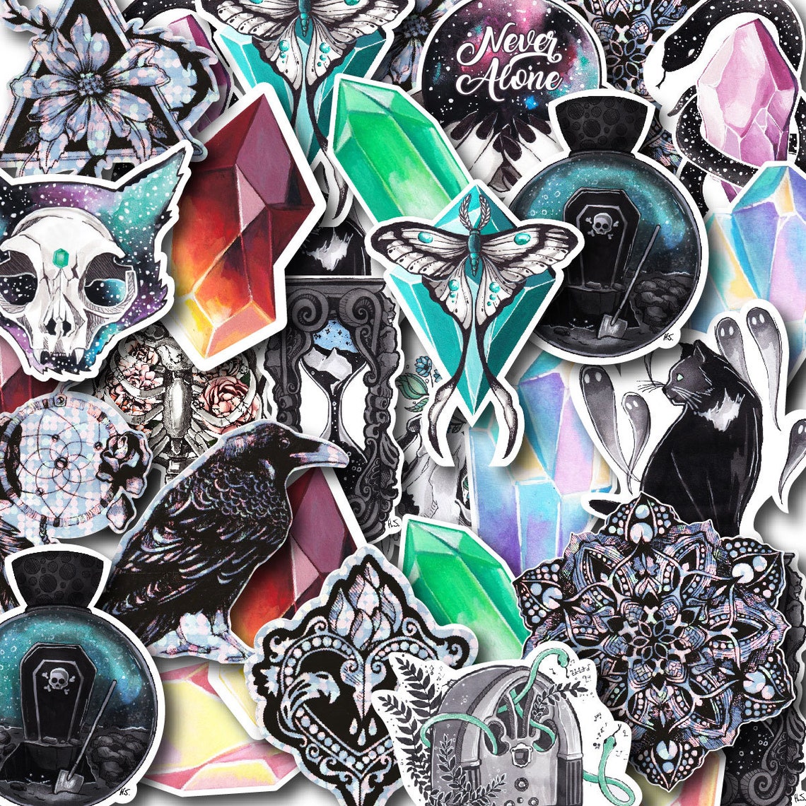 Mystery Sticker Pack Goth Stickers Creepy Cute Sticker Set Etsy