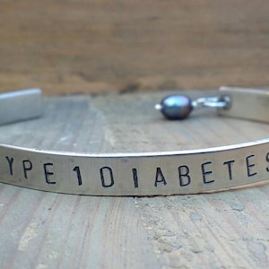 Hand Stamped Type 1 Diabetes Medical Alert Bracelet