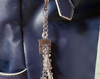 Spinning Globe Paris Denmark Coastal Travel Bag Purse Charm