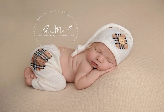 Newborn boy photo props,baby boy photo outfit, photo shoot boy, pants and sleeping hat olive green