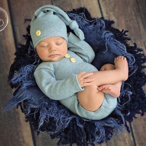 Newborn boy photo outfit,newborn boy photography,romper and hat, baby boy photo props,baby boy photo outfit,boy overalls for pictures image 5