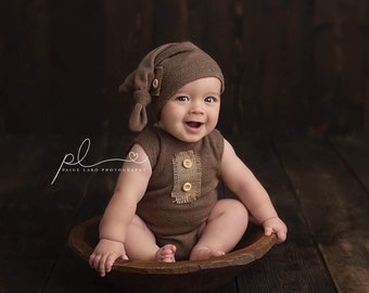 Baby boy photography,sitter boy photo props,cake smash boy 9-12 mo photo outfit boy, baby boy photo props, navy hunter blue brown overall