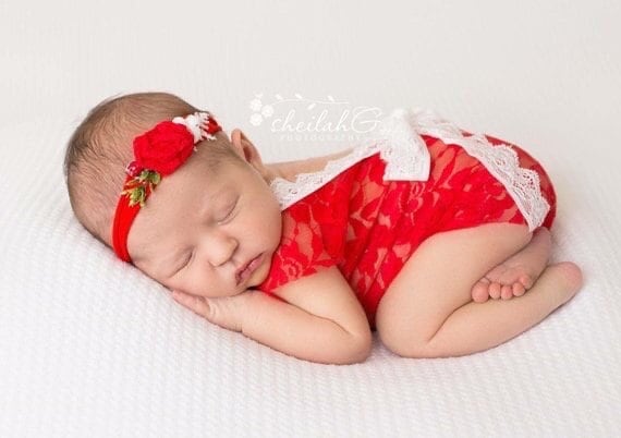 Newborn Girl Lace Photo Outfit Lace Romper Baby pink Photo Props Baby Girl Open Back Bodysuit