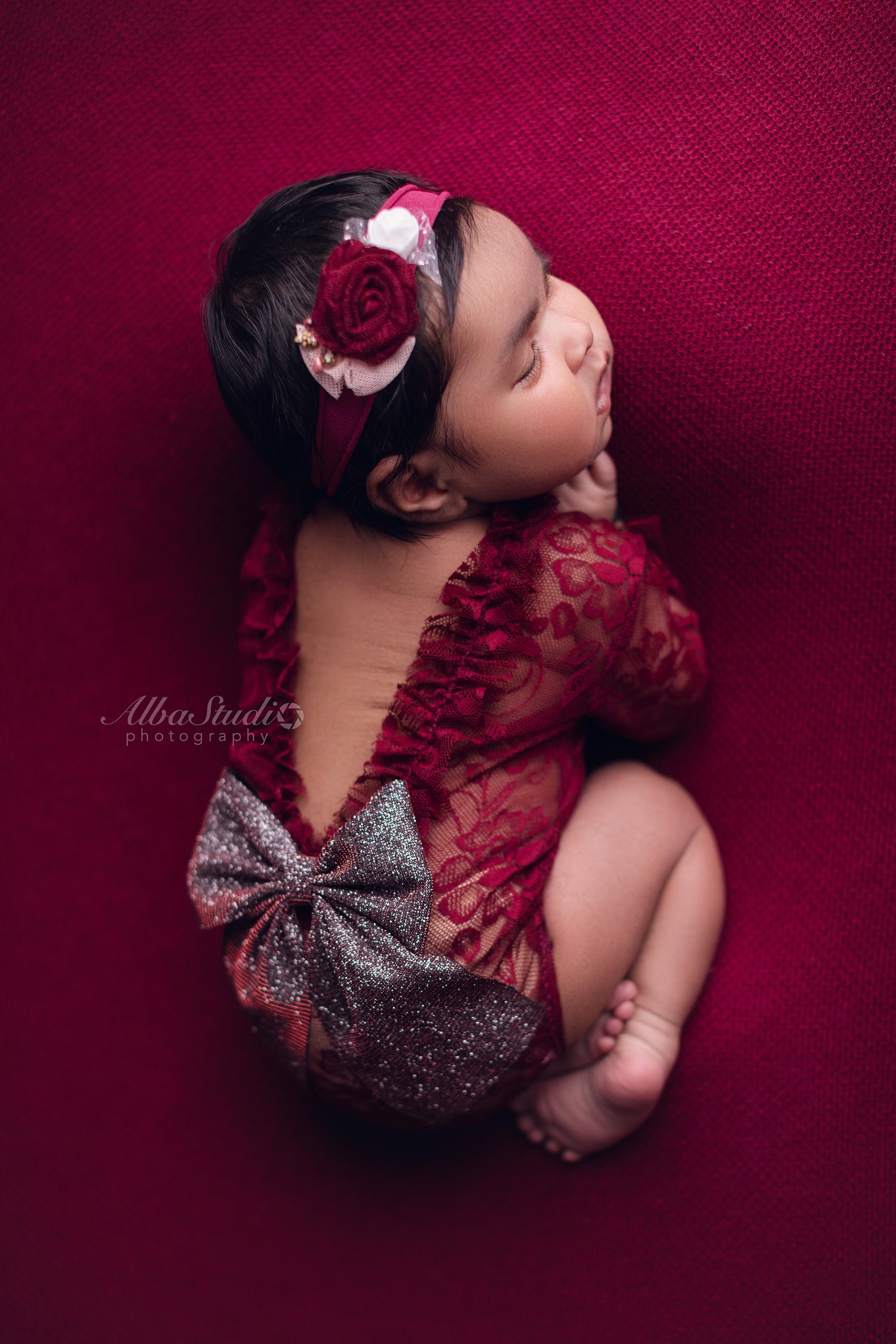Newborn Girl Photo Outfit Lace Romper Photo Props Romper Set Etsy